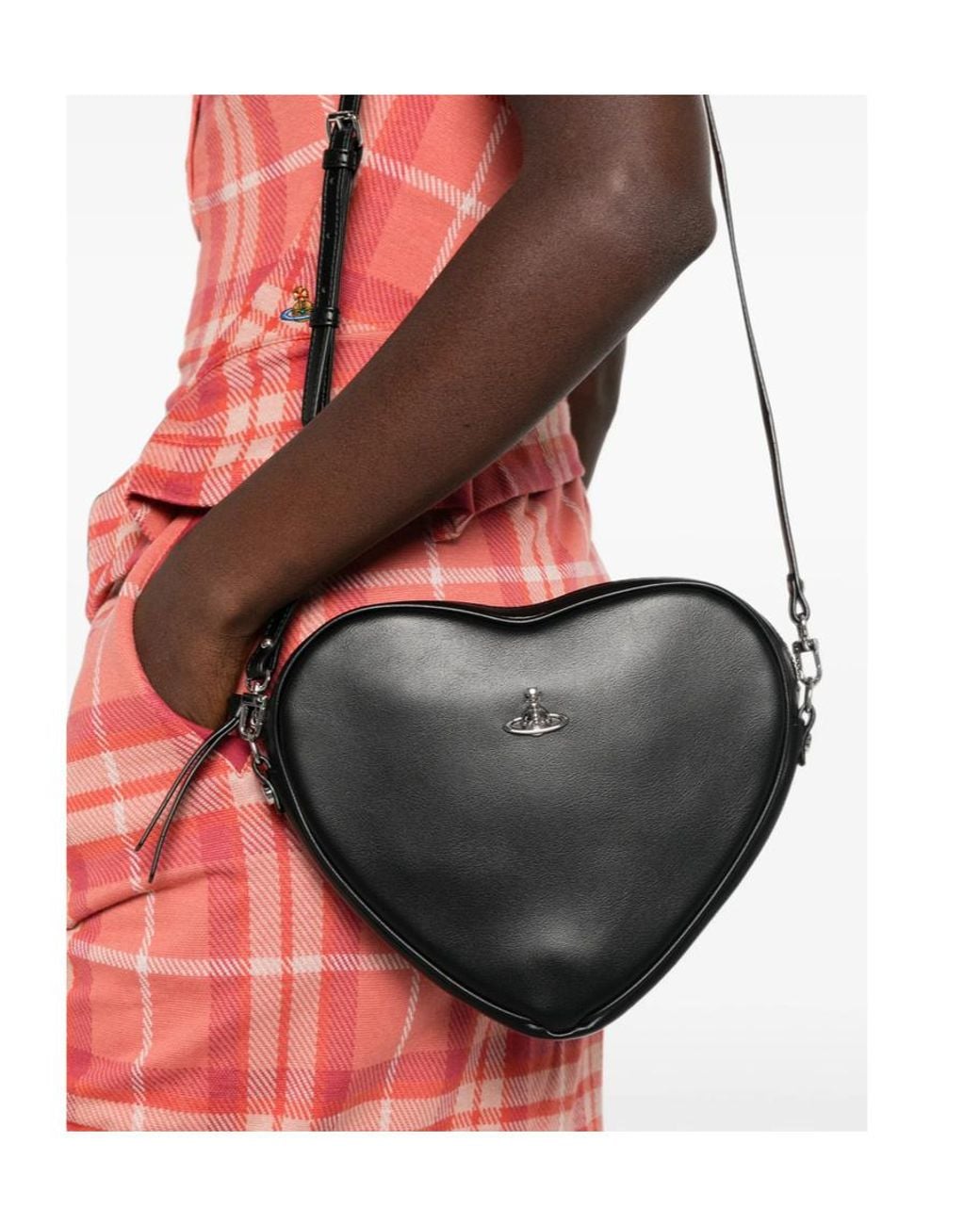 Vivienne Westwood Black Alexa Heart Shoulder Bag