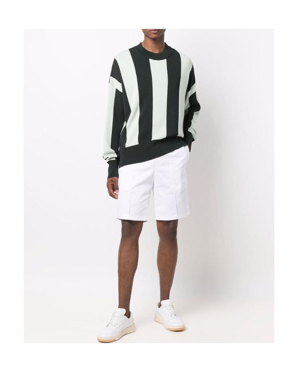 AMI White Elasticated Bermuda for men