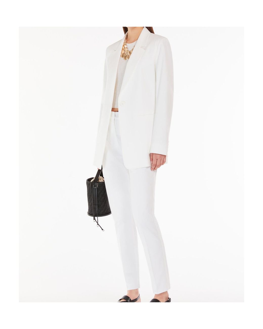 Max Mara White Single-Breasted Casual Jacket