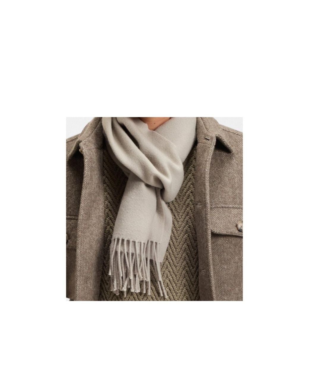 Boss Gray Fringed Scarf for men