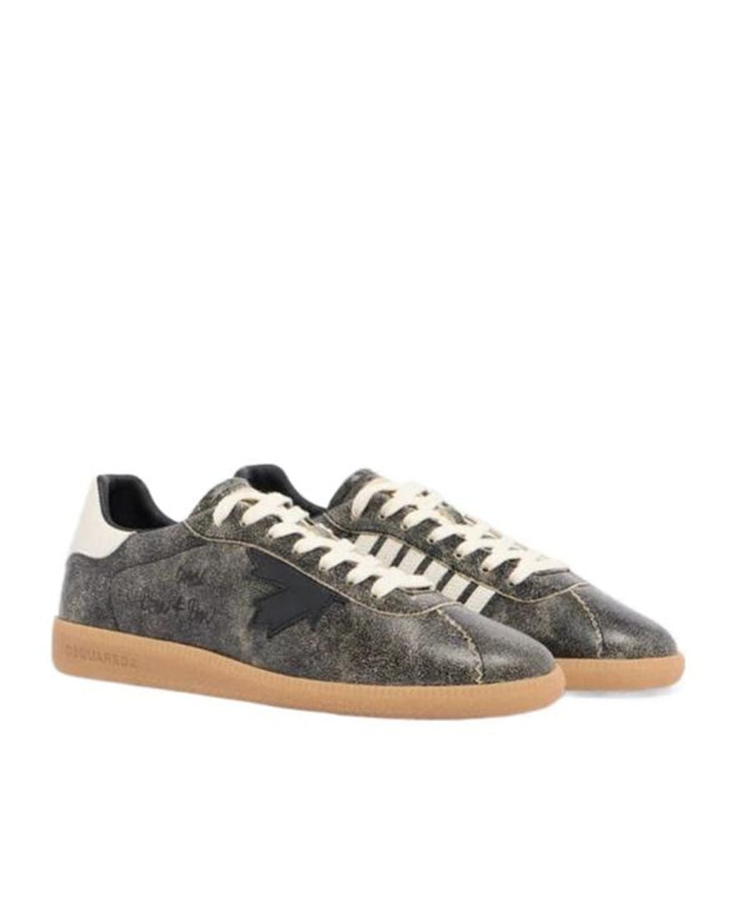 DSquared² Brown Rebel Low-Top Sneakers for men