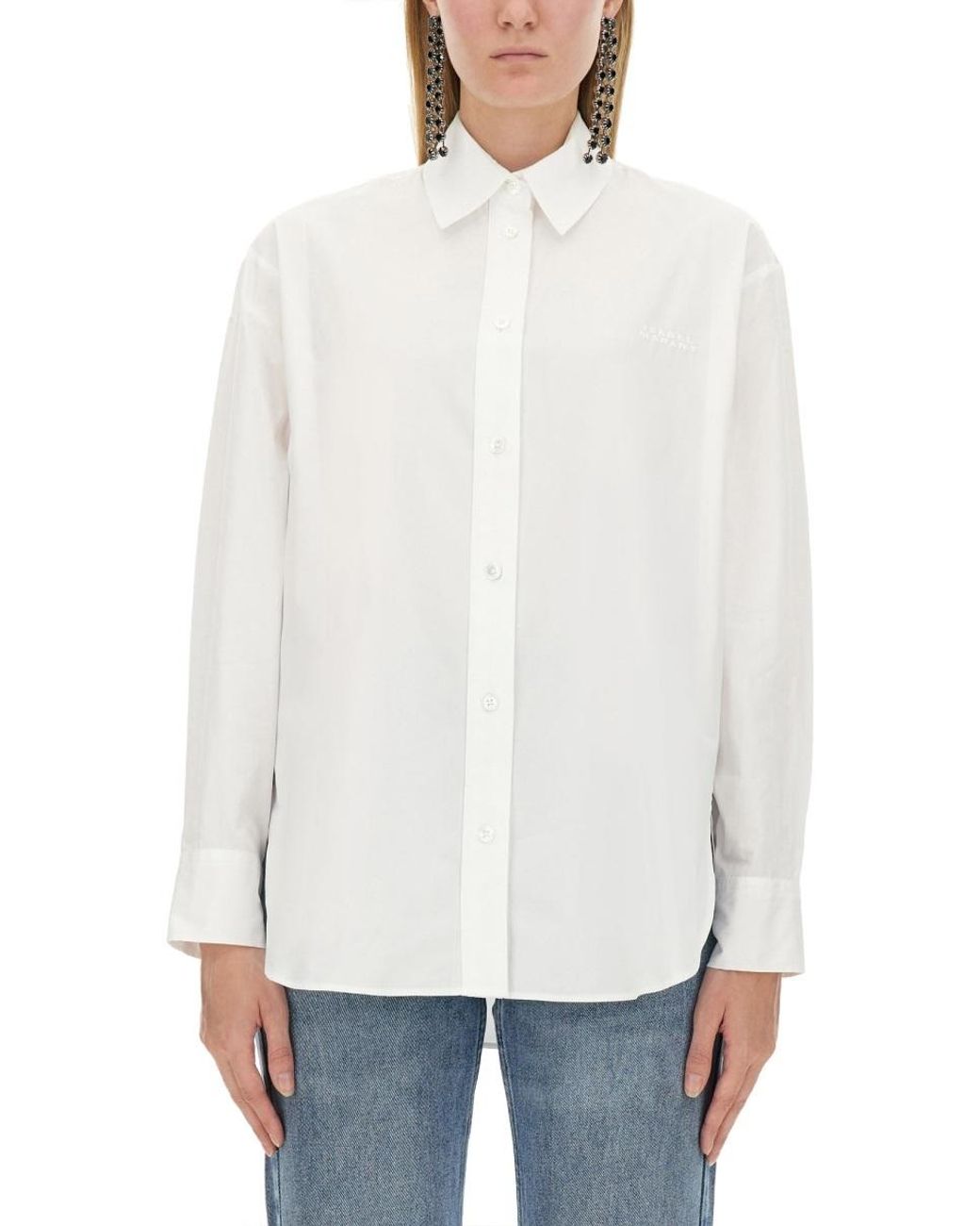 Isabel Marant White Fabriza Long-Sleeved Shirt