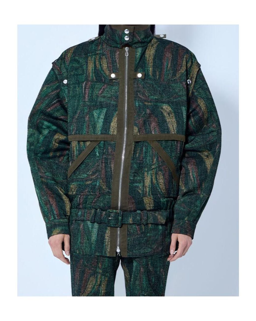 Kiko Kostadinov Green High-Neck Jacket