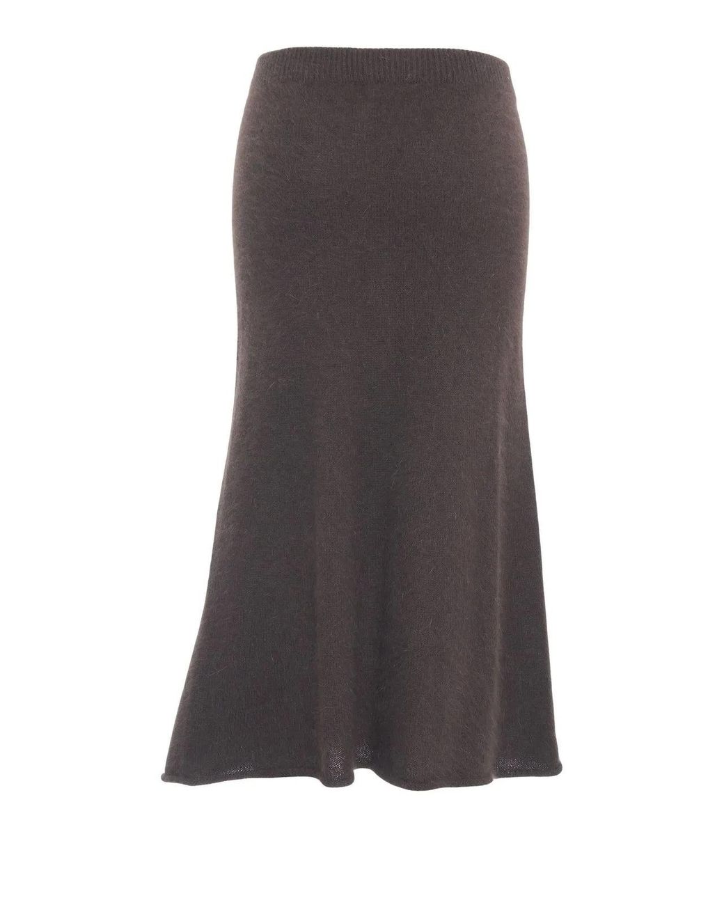 Roberto Collina Brown Knitted Midi Skirt
