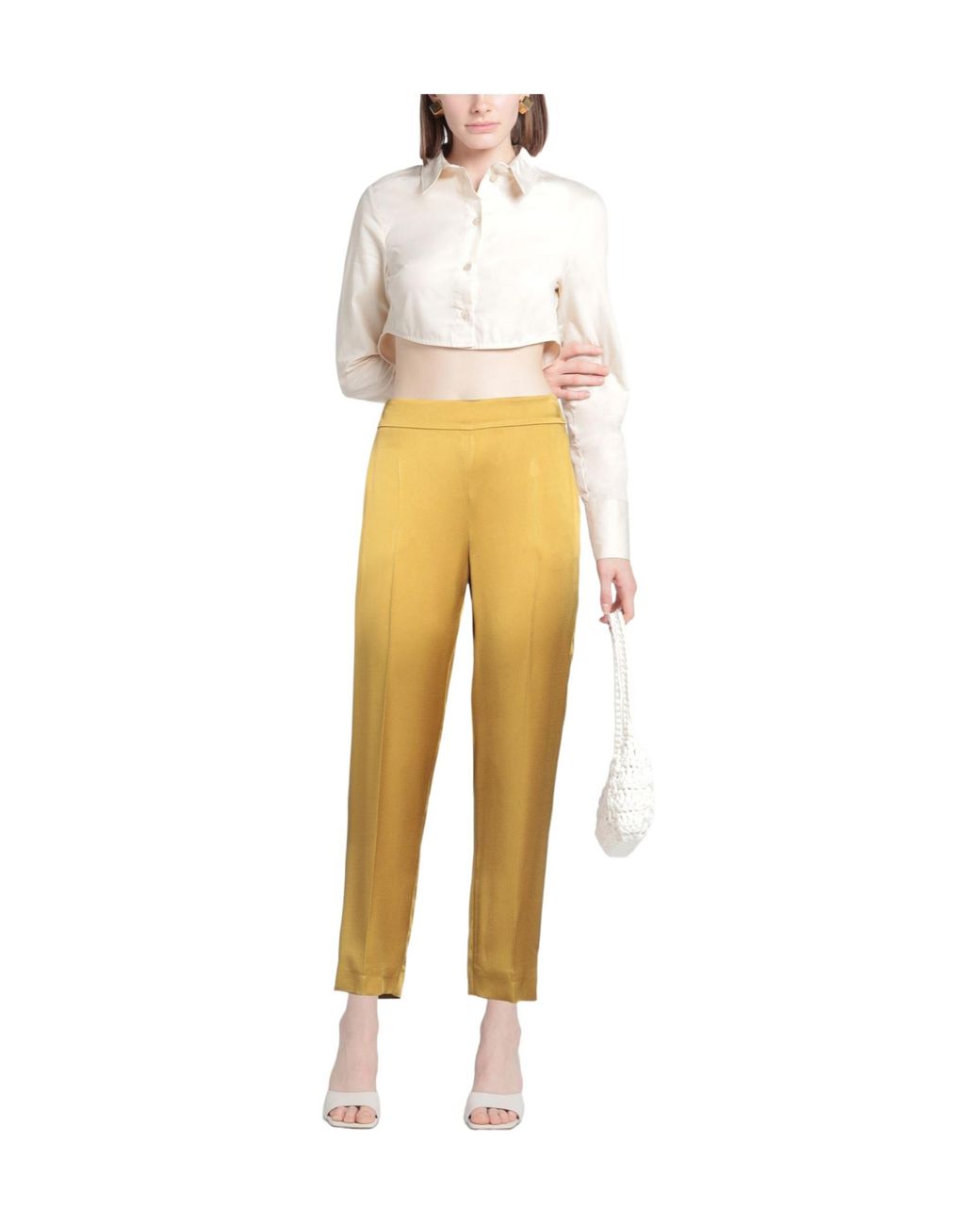 Max Mara Yellow Simple Tapered Long Pants