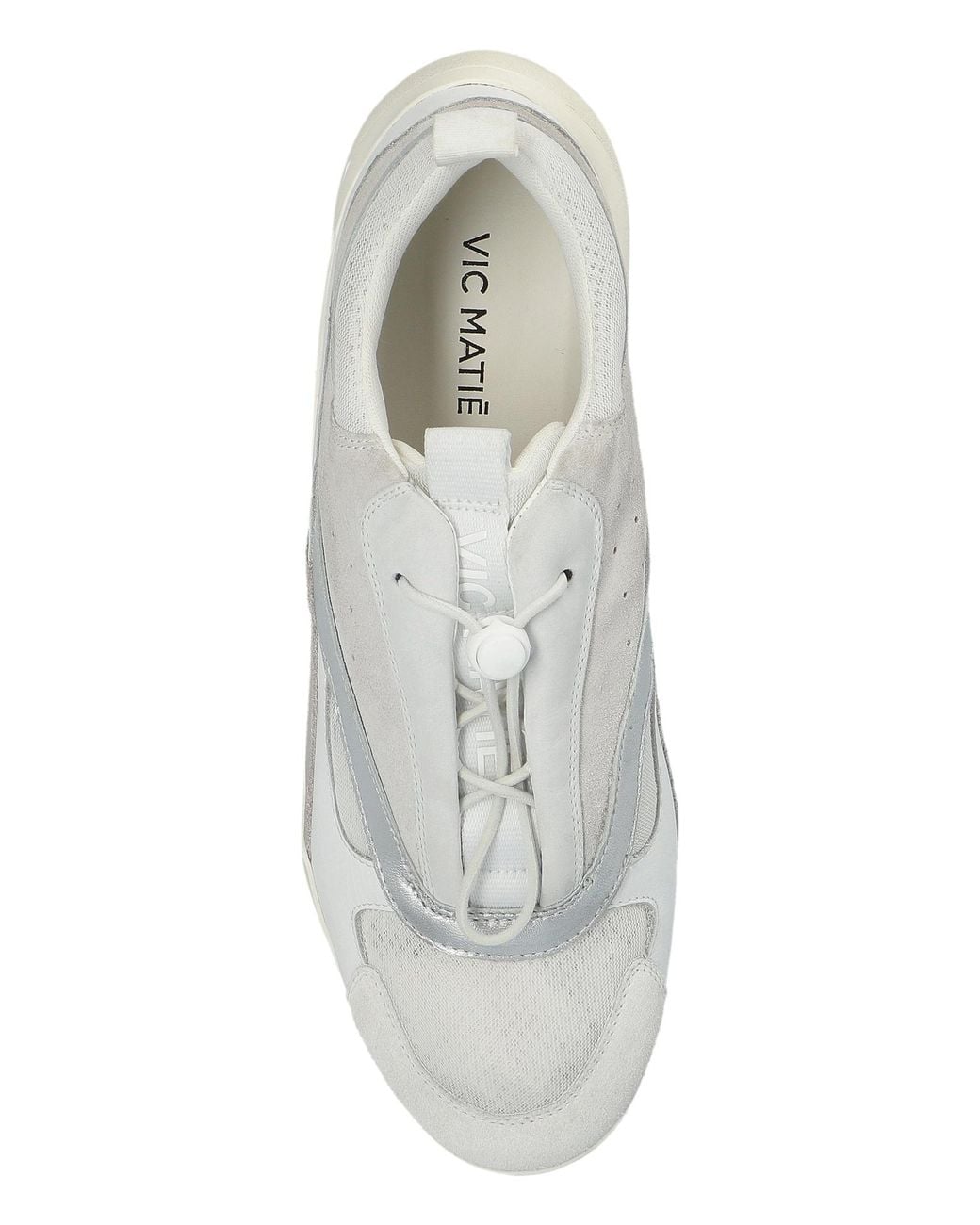 Vic Matié White Contemporary Lace-Up Sneakers