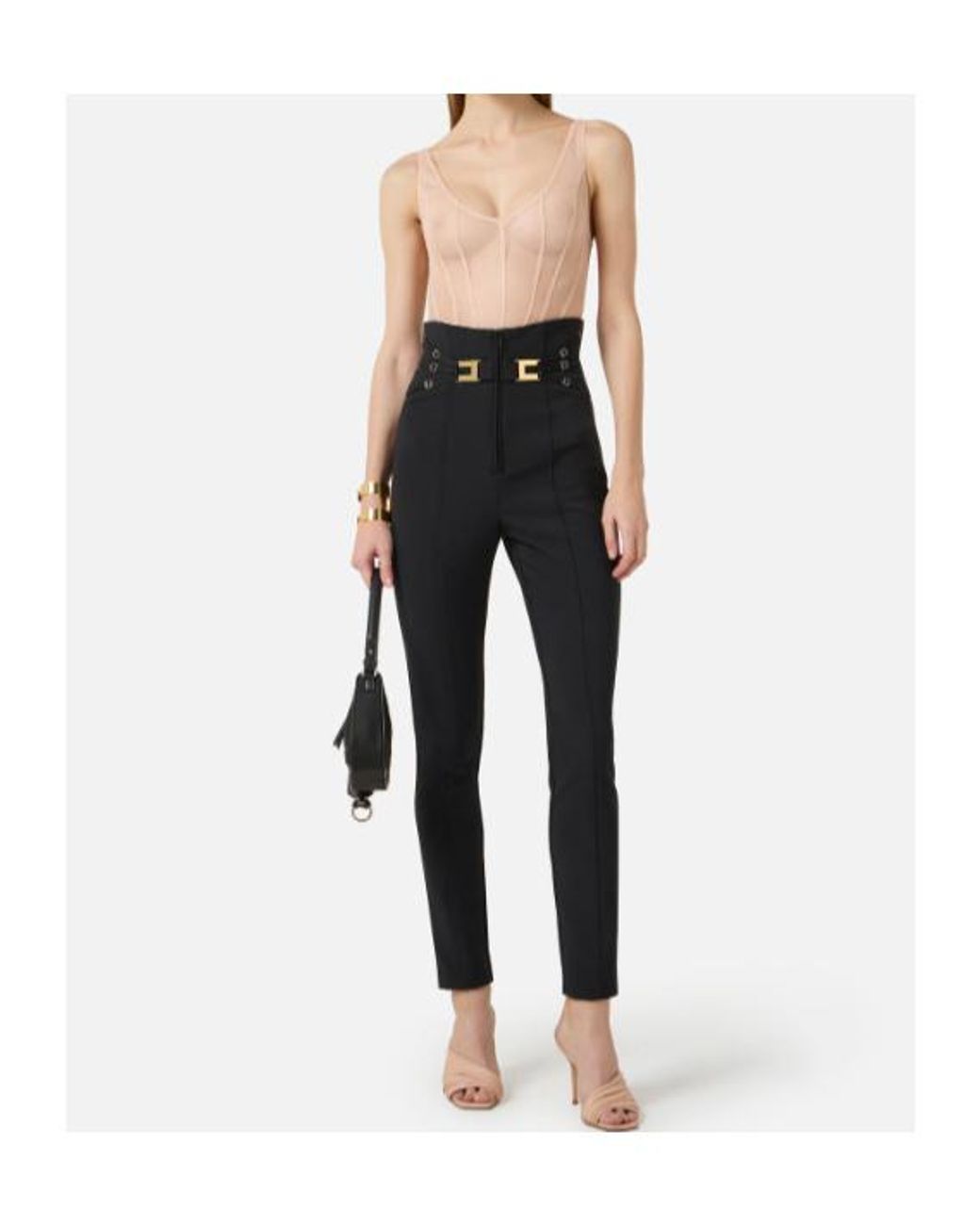 Elisabetta Franchi Multicolor Tulle Micro-Mesh Bodysuit