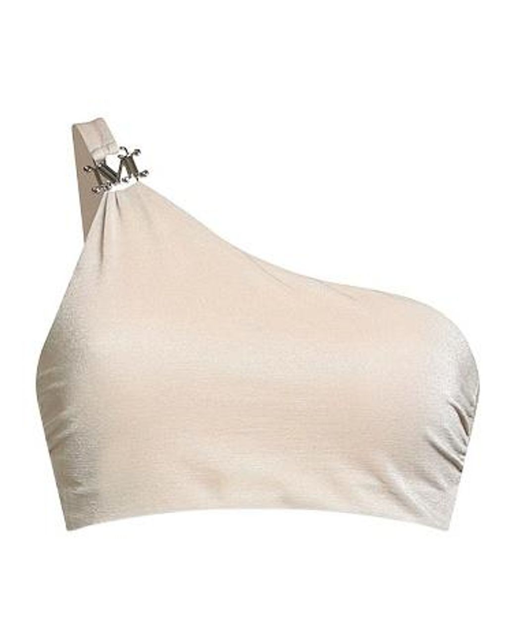 Max Mara Natural Metallic One-Shoulder Bikini