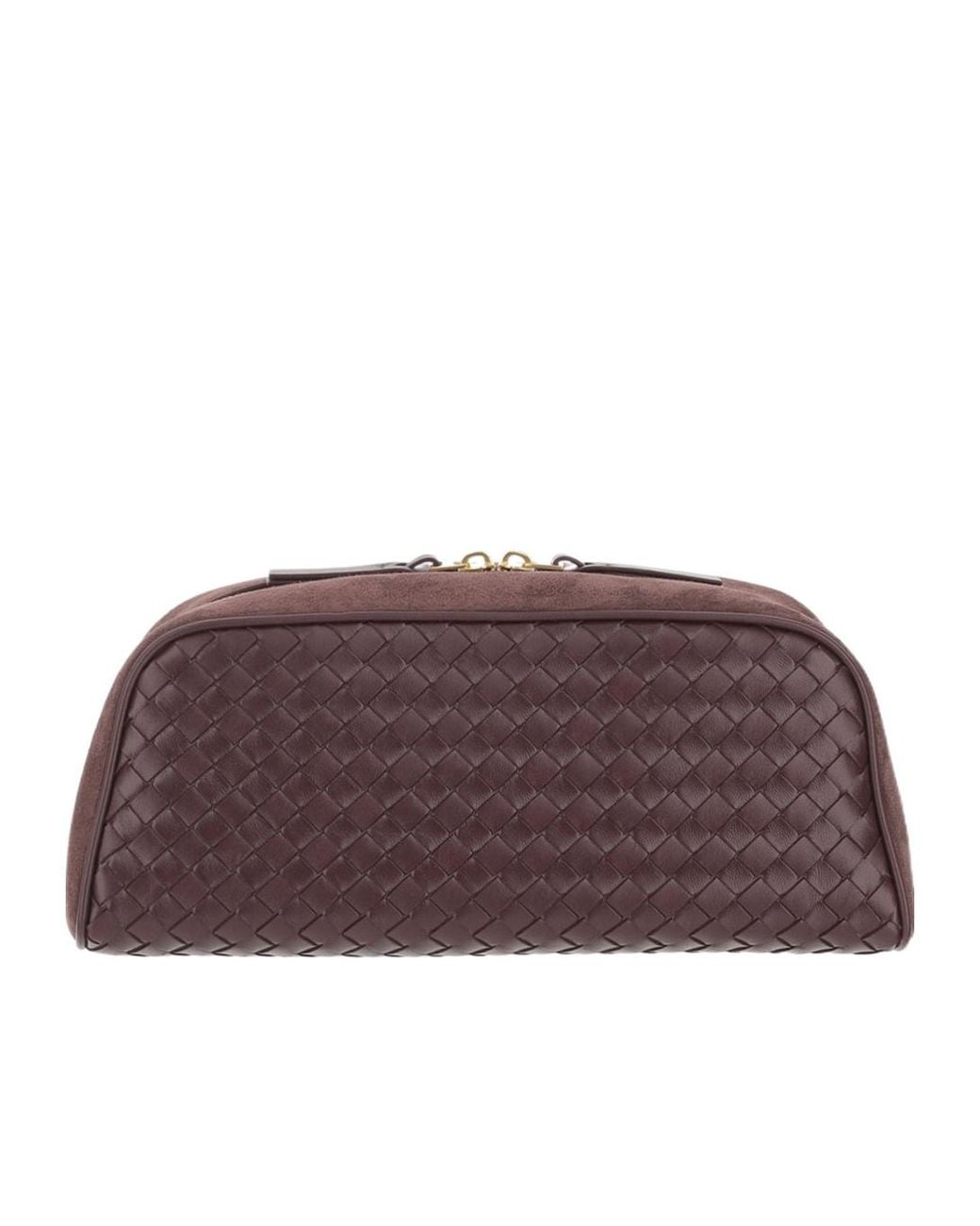 Bottega Veneta Brown Zipper Clutch