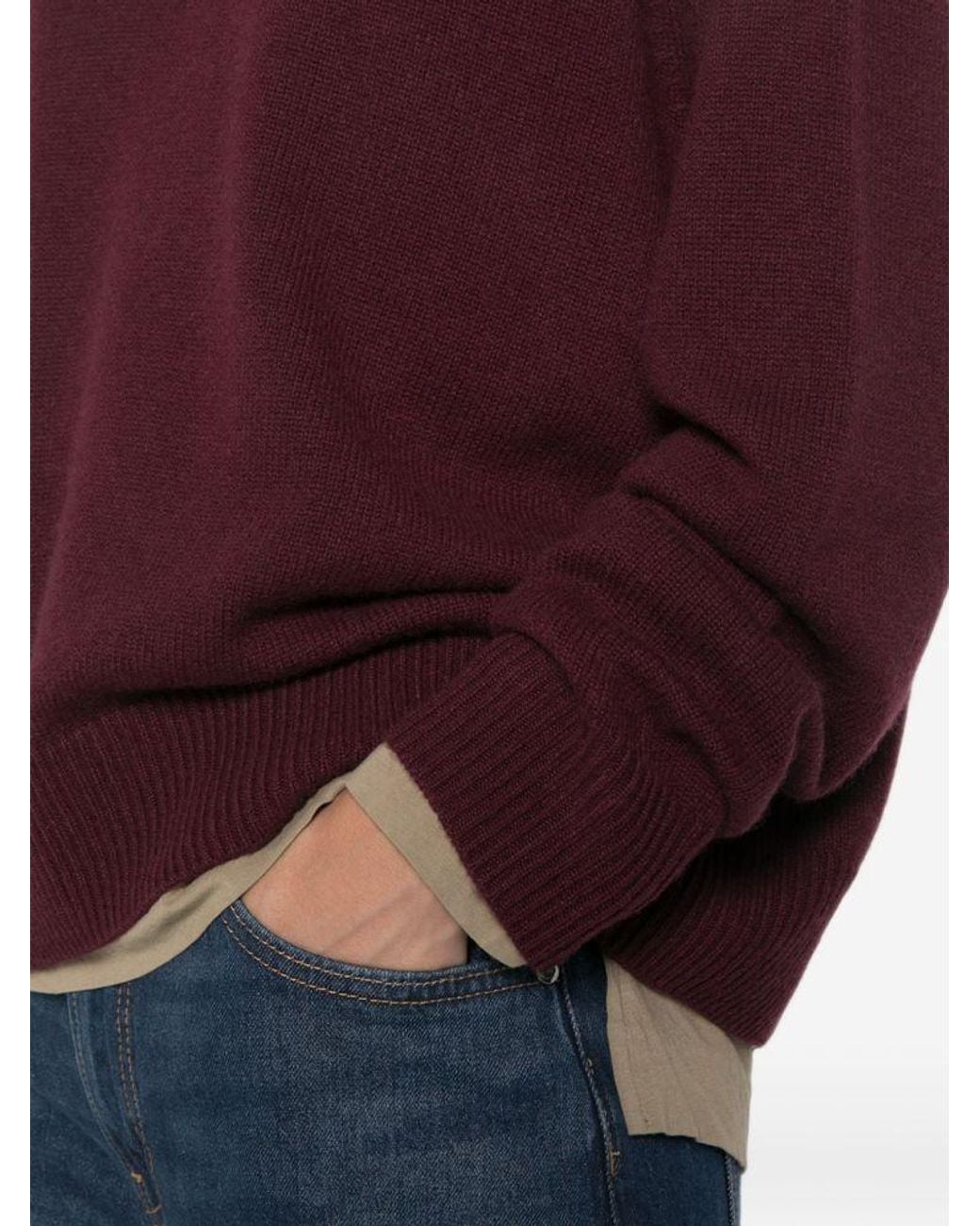 Soft Goat Red Long-Sleeve Knitted Pullover