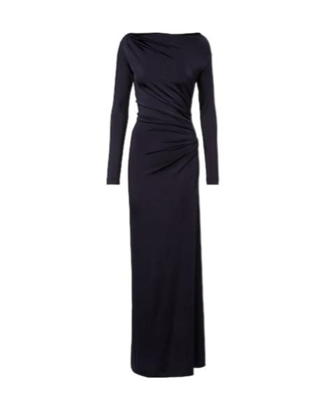 Victoria Beckham Blue Gathered Jersey Maxi Dress