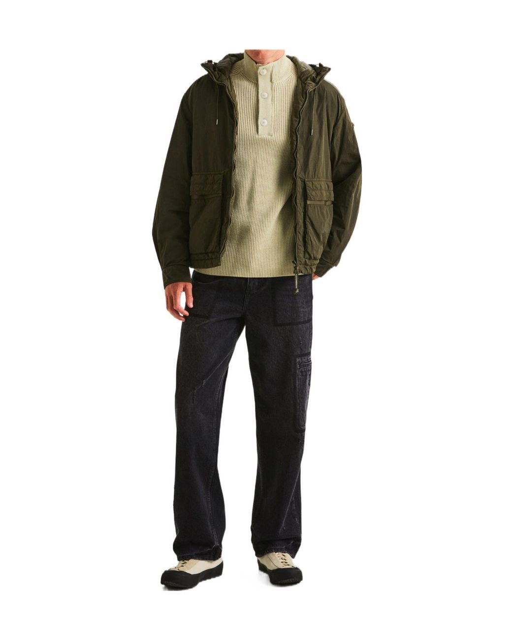 C P Company Green Lightweight Hooded Windbreaker Jacket for men