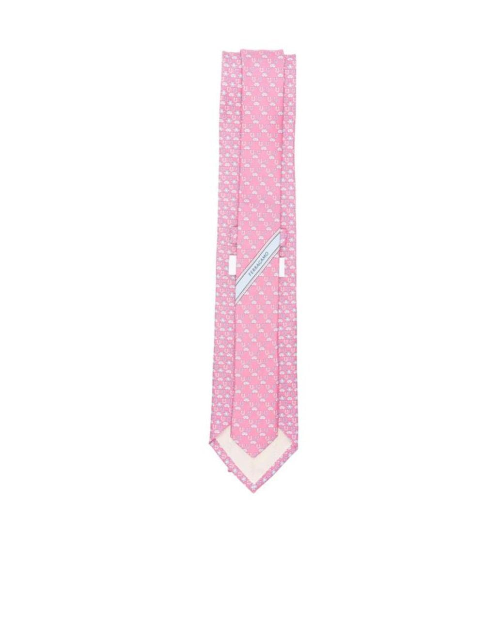 Ferragamo Pink Patterned Tie for men
