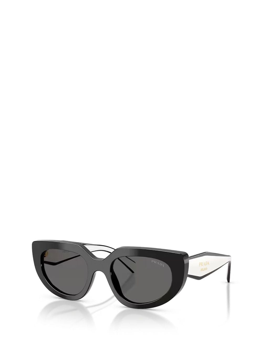 Prada White Eyewear Oval Frame Sunglasses