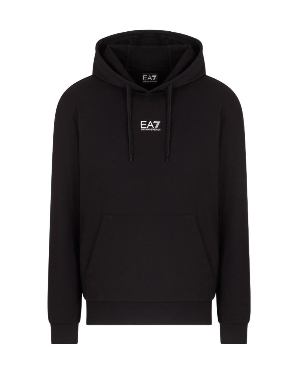 EA7 Black Core Identity Drawstring Hoodie for men