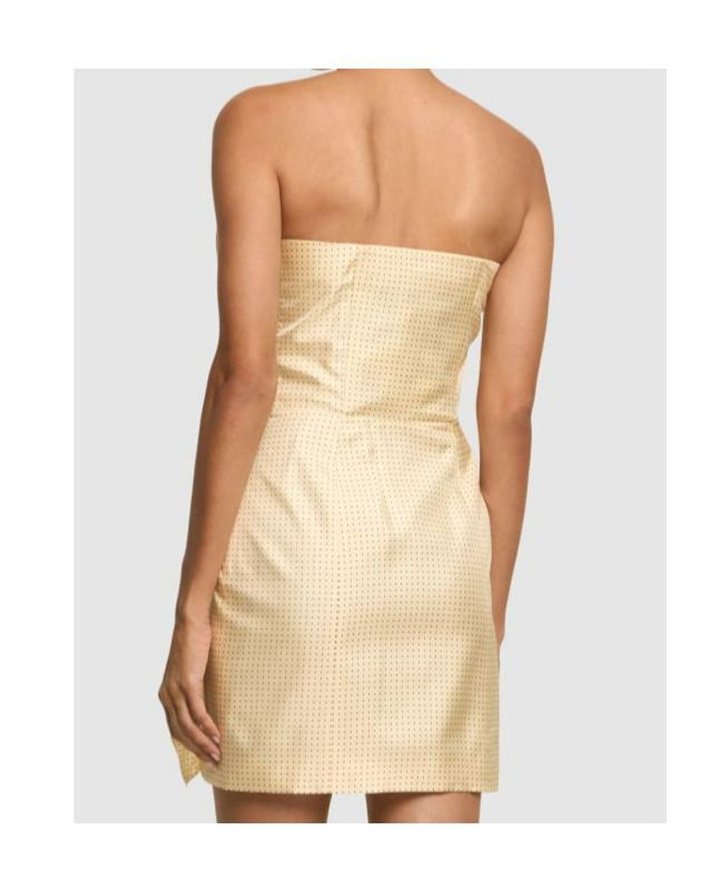Alessandra Rich Natural Ruched Bandeau Dress