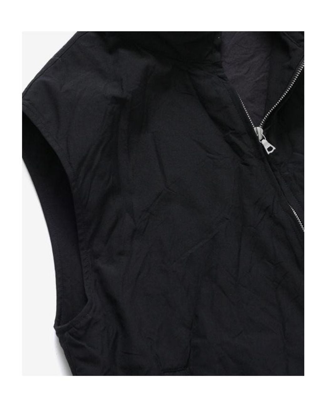 Auralee Black Wool Zipper Vest for men