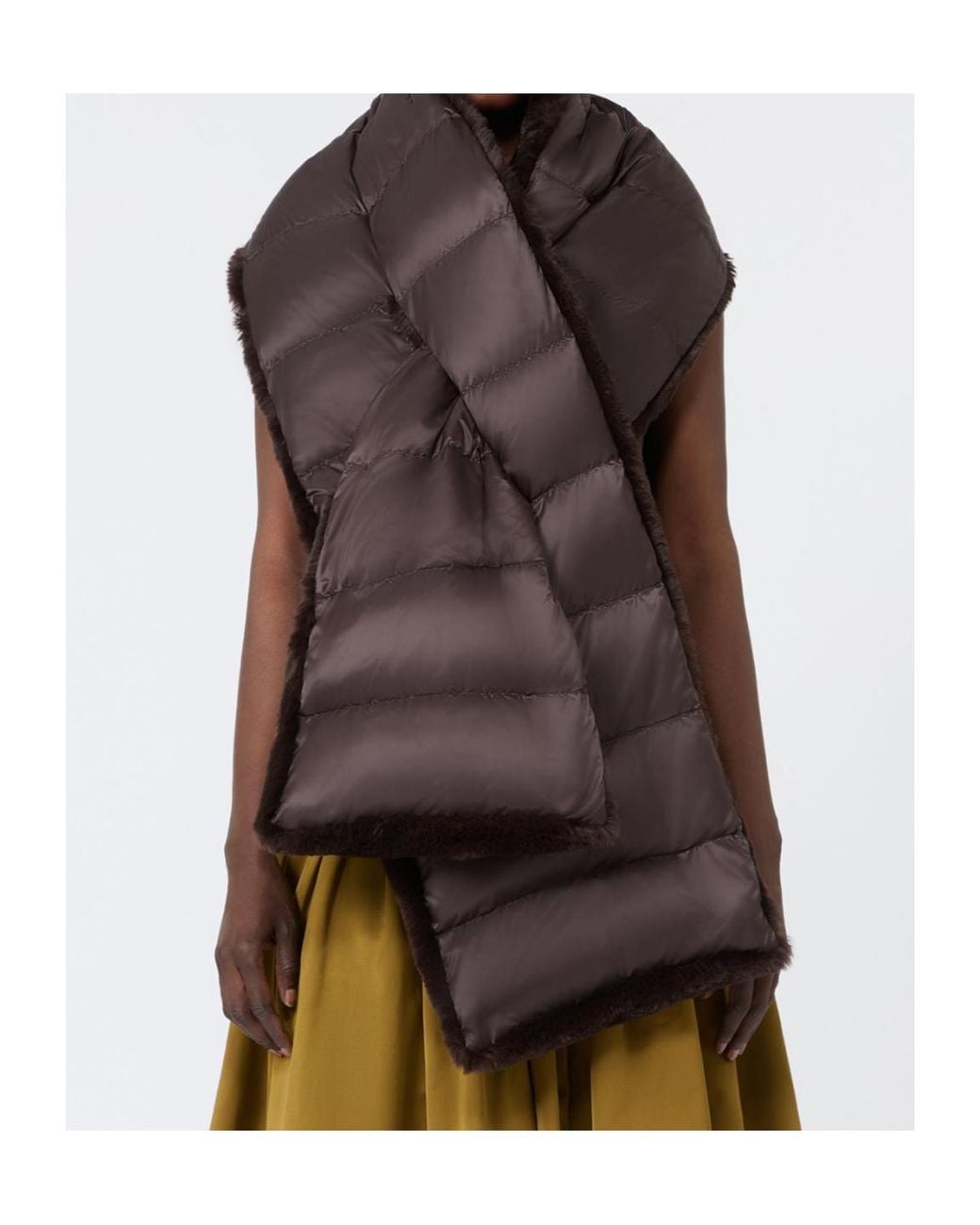 Max Mara Black Water-Repellent Canvas Padded Stole