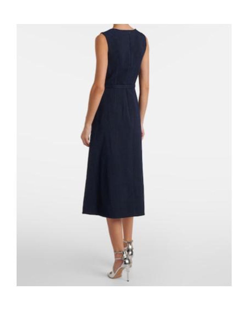 Emilia Wickstead Blue Pinah Cotton-Blend Bouclé Midi Dress