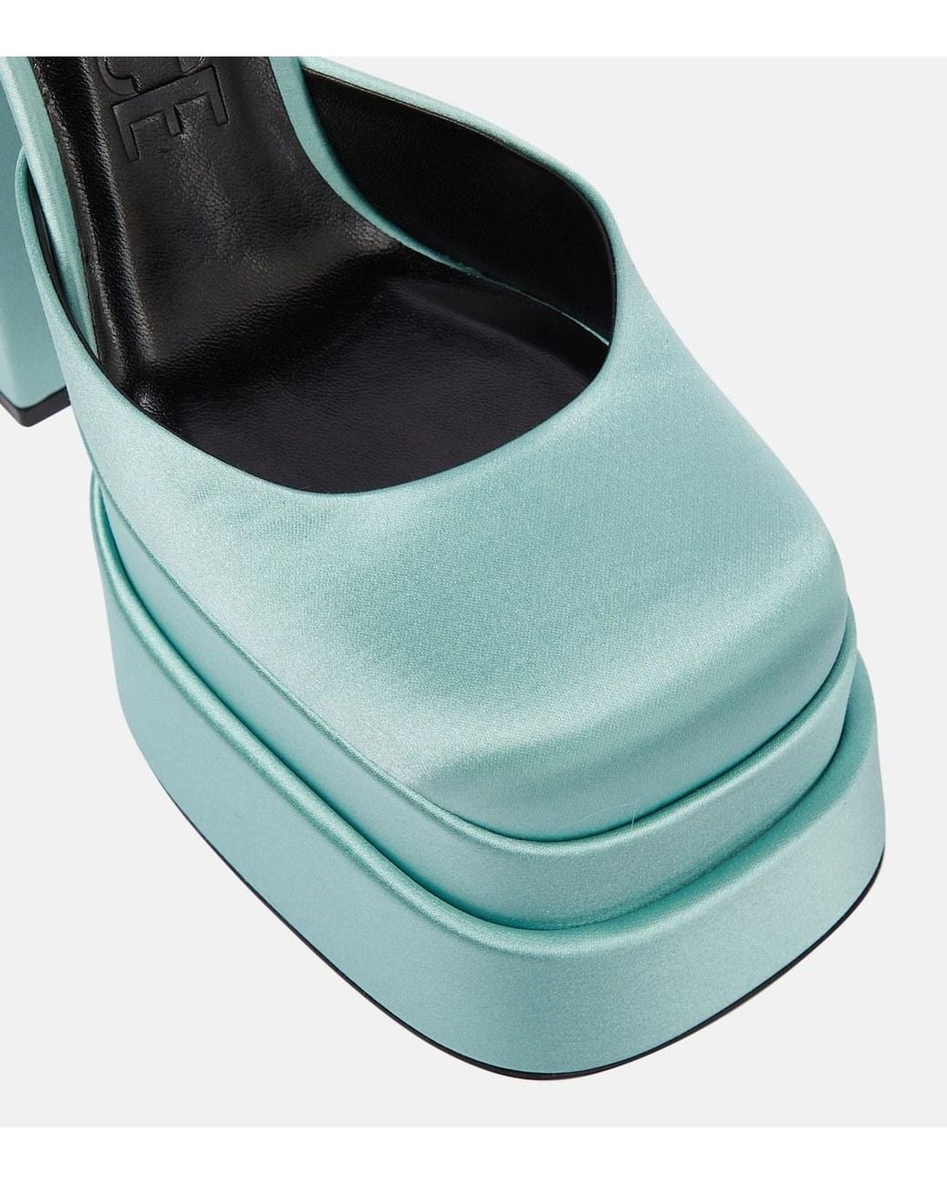 Versace Blue Medusa Aevitas Platform Heels