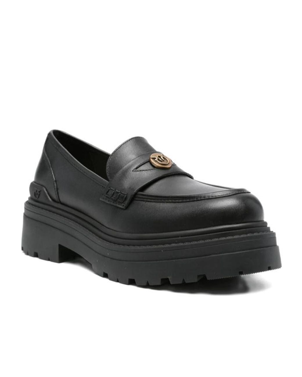 Pinko Black Round Toe Loafers