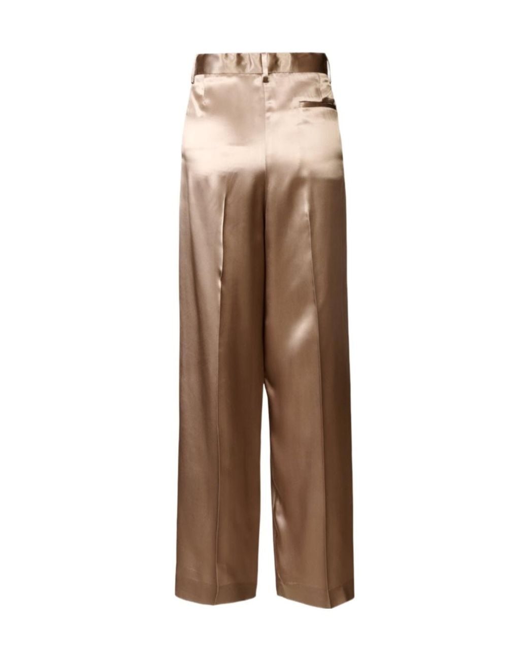 Fabiana Filippi Brown Straight-Leg Satin Trousers