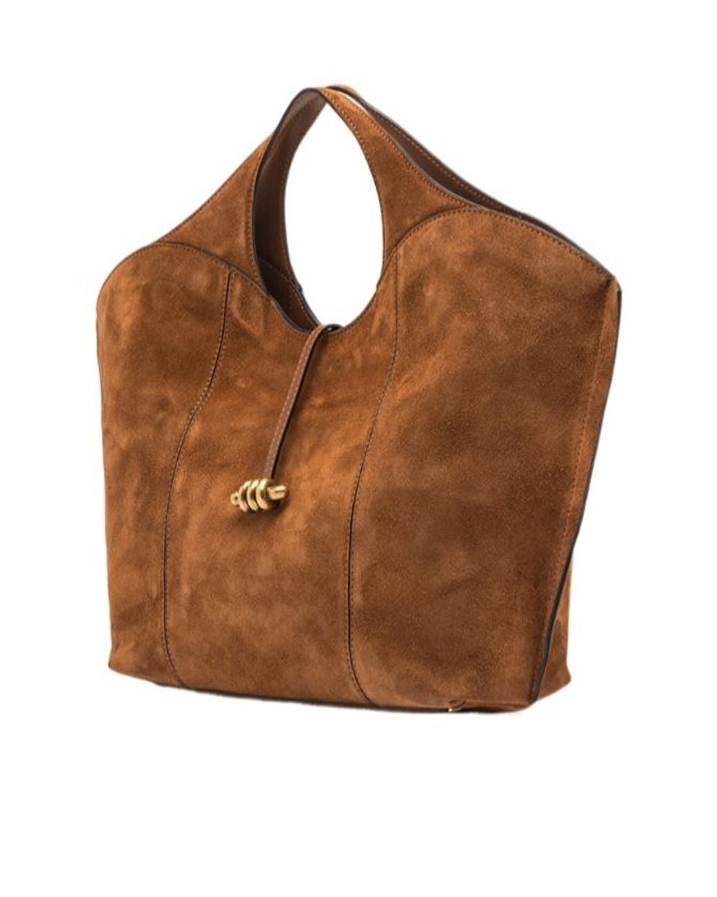 Gianni Chiarini Brown Large Infinity Suede Toggle-Fastening Tote Bag