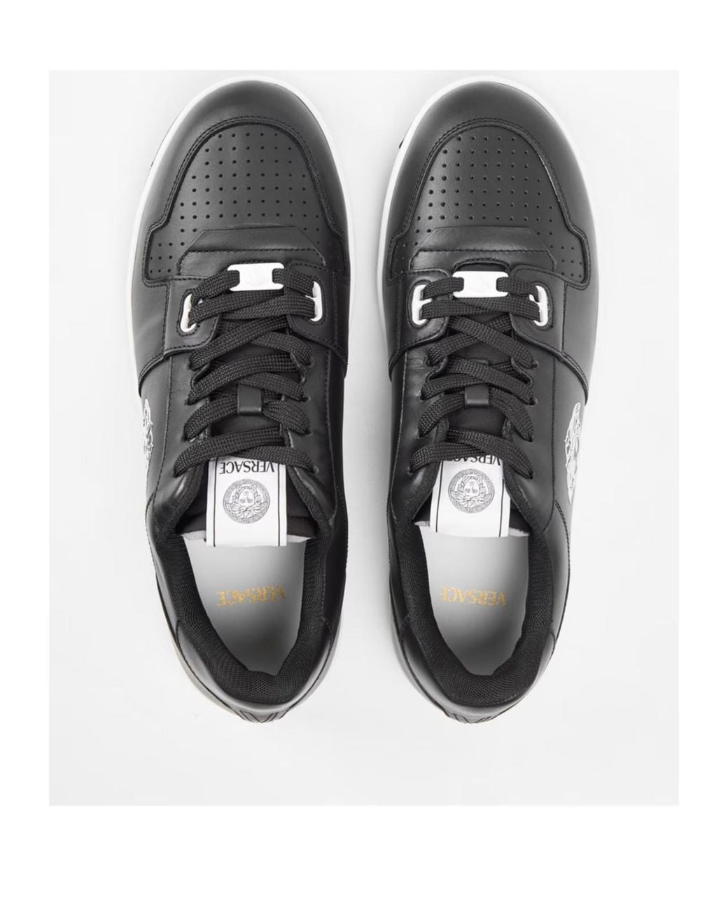 Versace Gray Logo Low-Top Sneakers for men