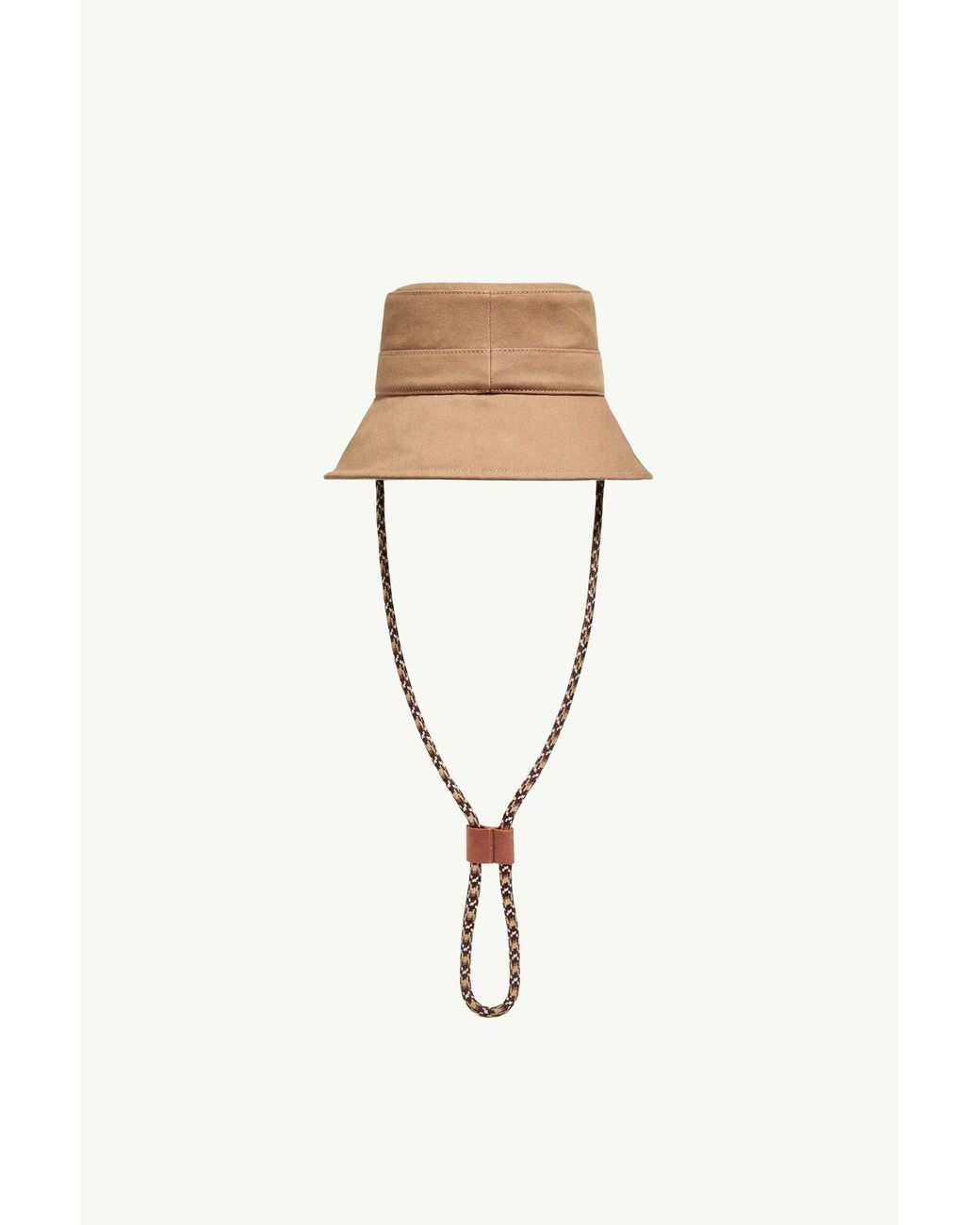 Moncler White Logo Patch Drawstring Bucket Hat