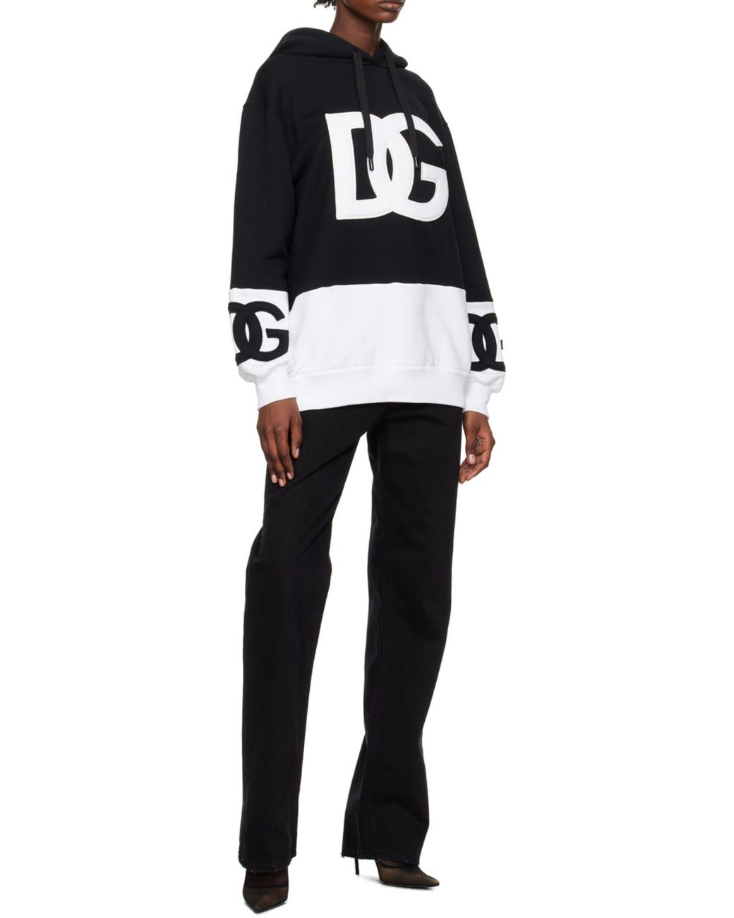 Dolce & Gabbana Black Dg Logo Sweater Mini Dress