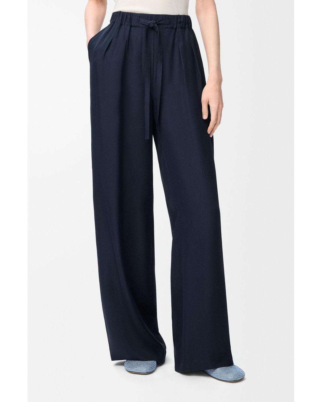 Loewe Blue Elastic Waist Casual Pants
