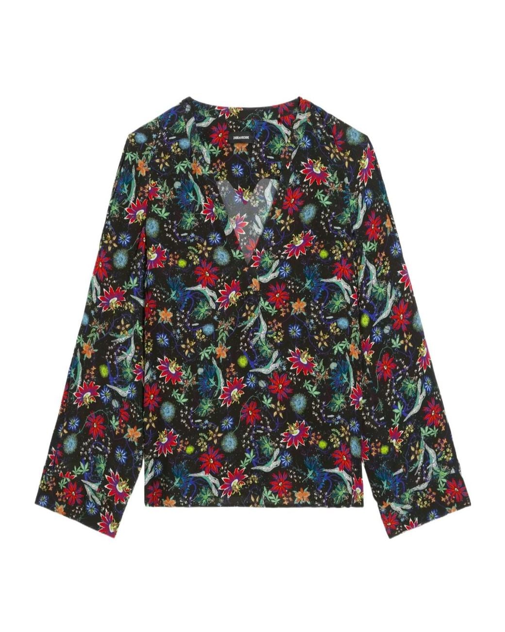 Zadig & Voltaire Multicolor Torny V-Neck Floral Blouse