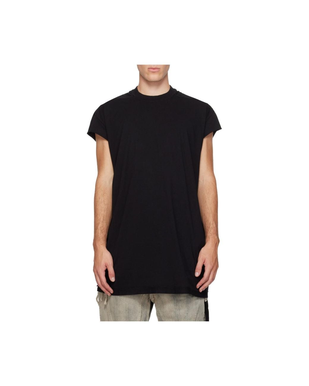 Rick Owens Black Longline T-Shirt for men