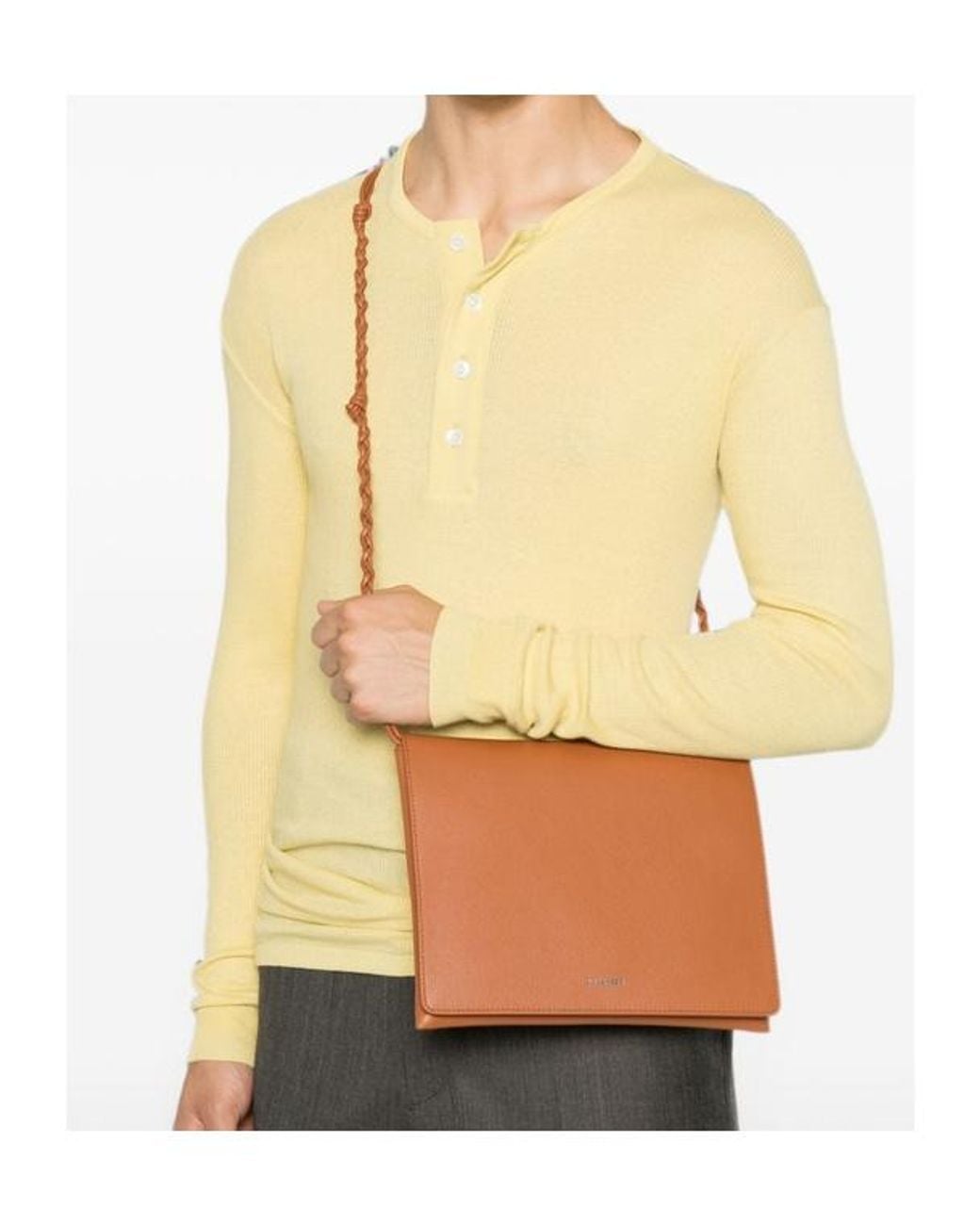Jil Sander White Medium Tangle Messenger Bag for men