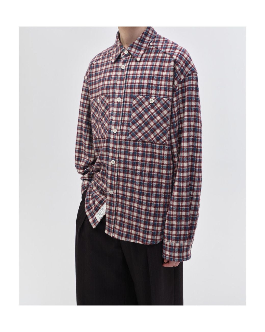 Wooyoungmi Brown Plaid Wool Shirt for men