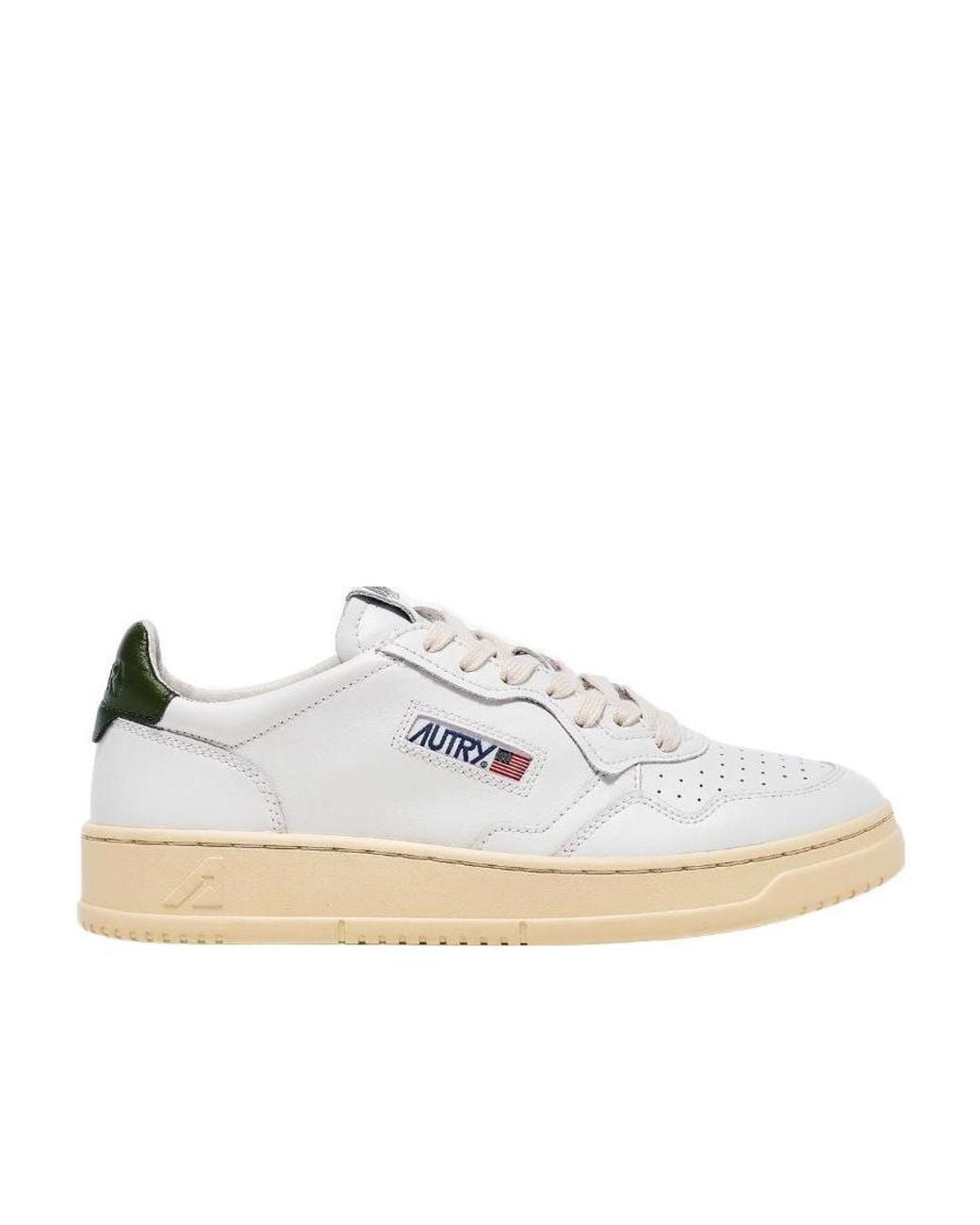 Autry White Medalist Lace-Up Sneakers for men