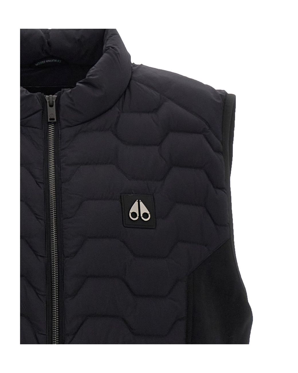 Moose Knuckles Black Granite Logo Plaque Vest for men