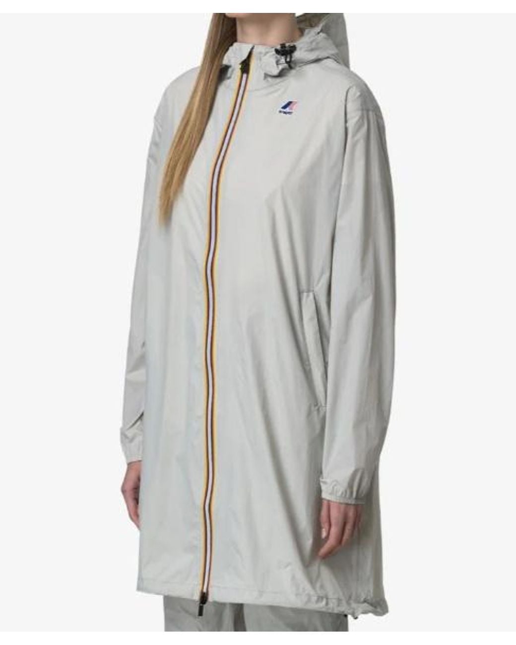 K-Way White Long Waterproof Jacket