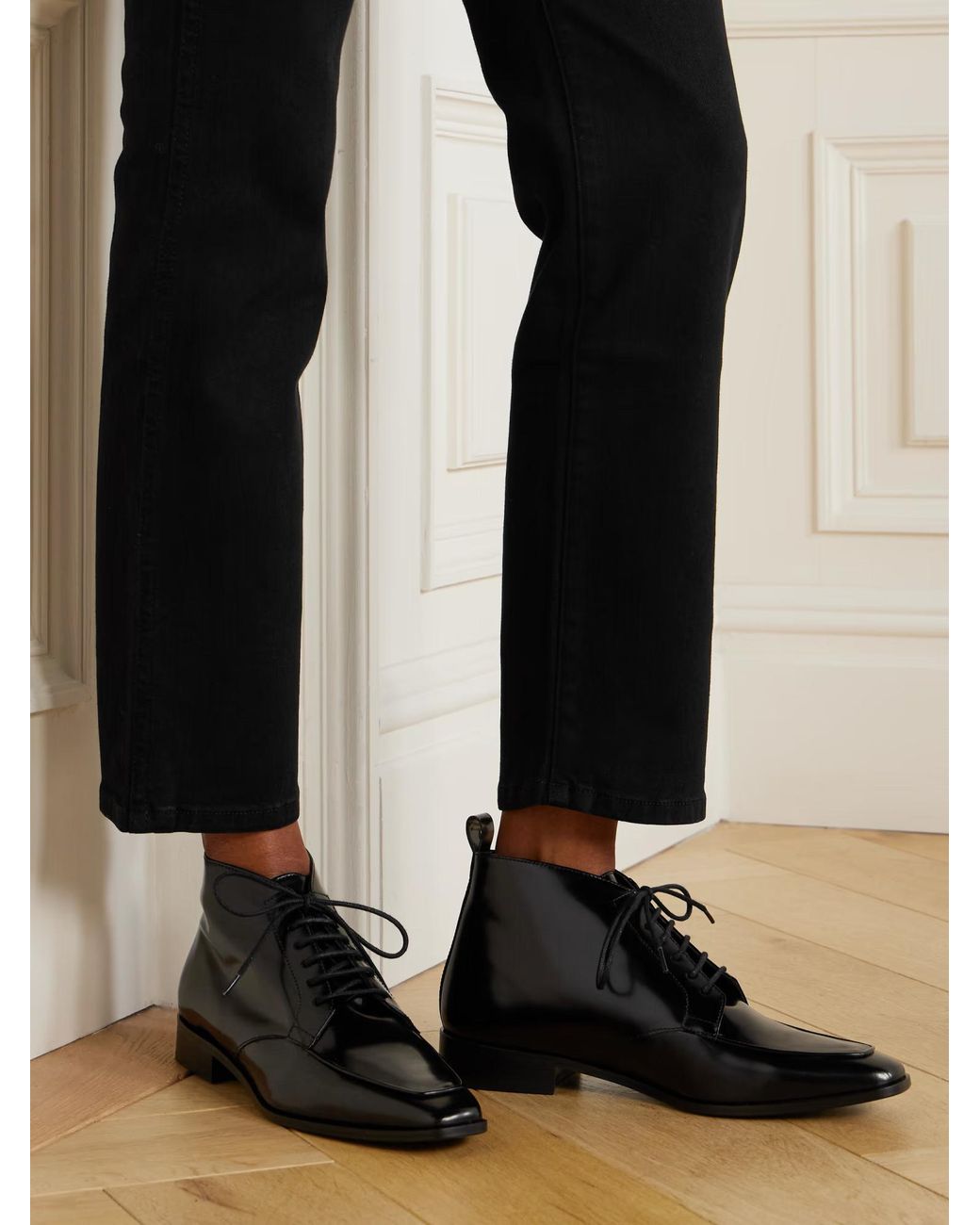 TOVE Black Verone Leather Ankle Boots