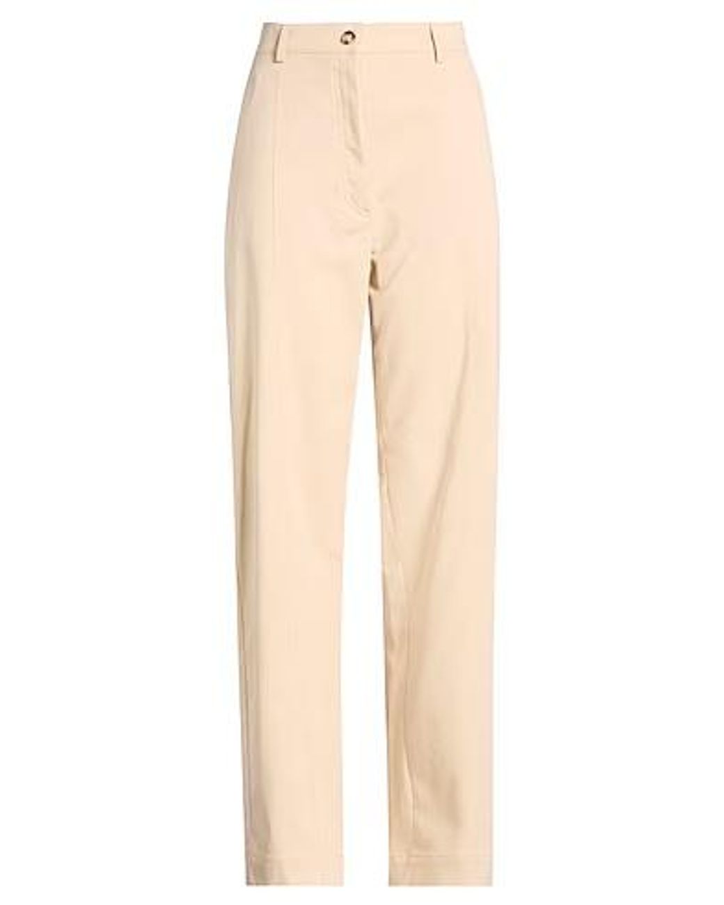 Sportmax Natural Solid Color Straight-Leg Pants