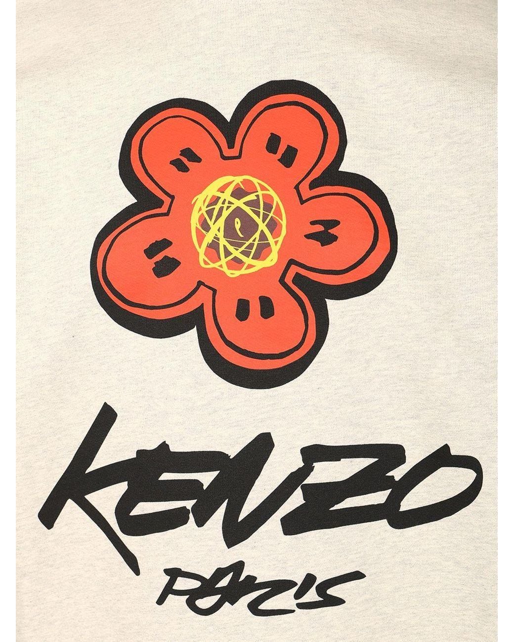 KENZO White Logo Printed Crewneck Sweatshirt for men