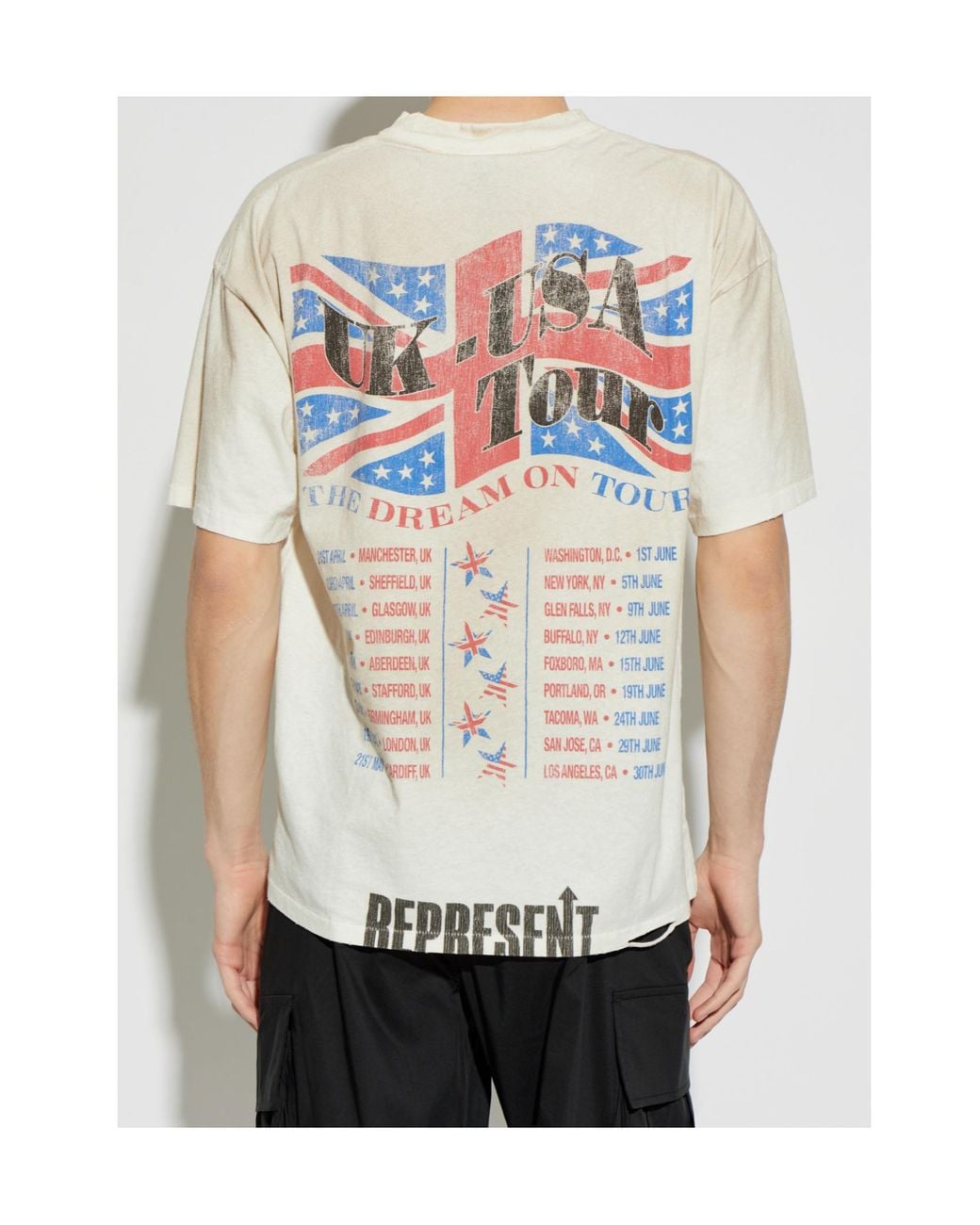 Represent White Dream On Tour Graphic T-Shirt for men