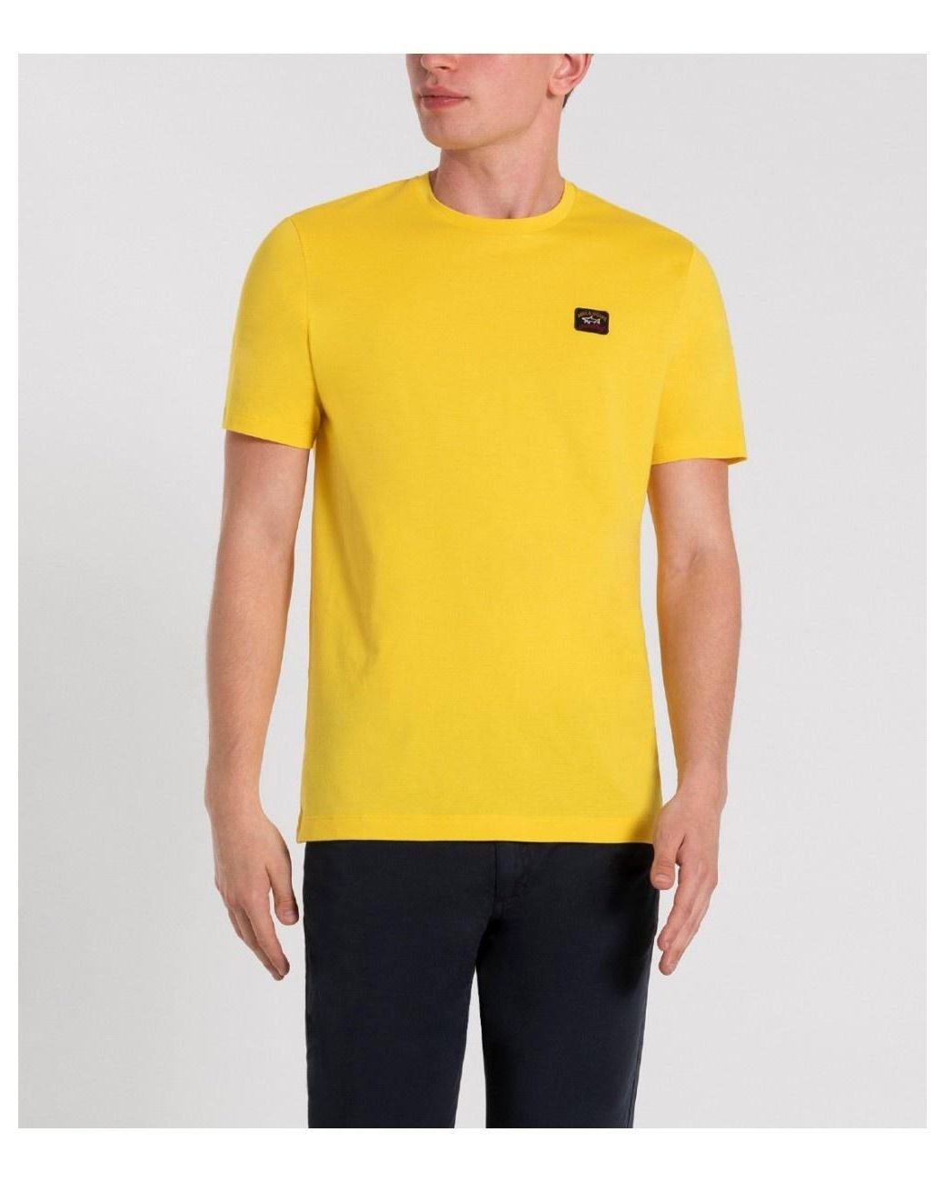 Paul & Shark Yellow Logo-Patch Round Neck T-Shirt for men