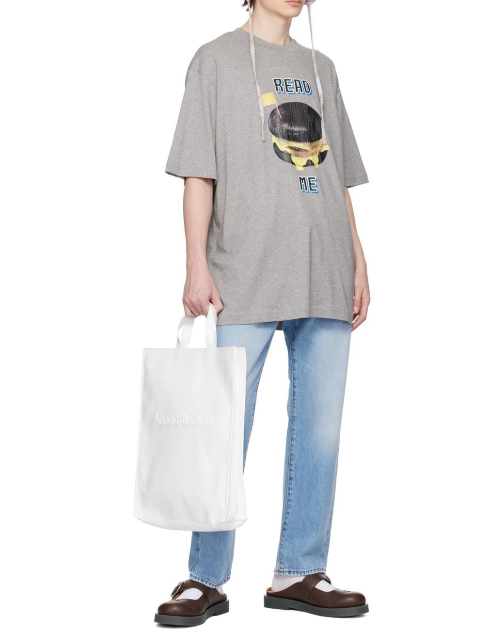 Acne Blue Distressed Regular-Fit Jeans for men