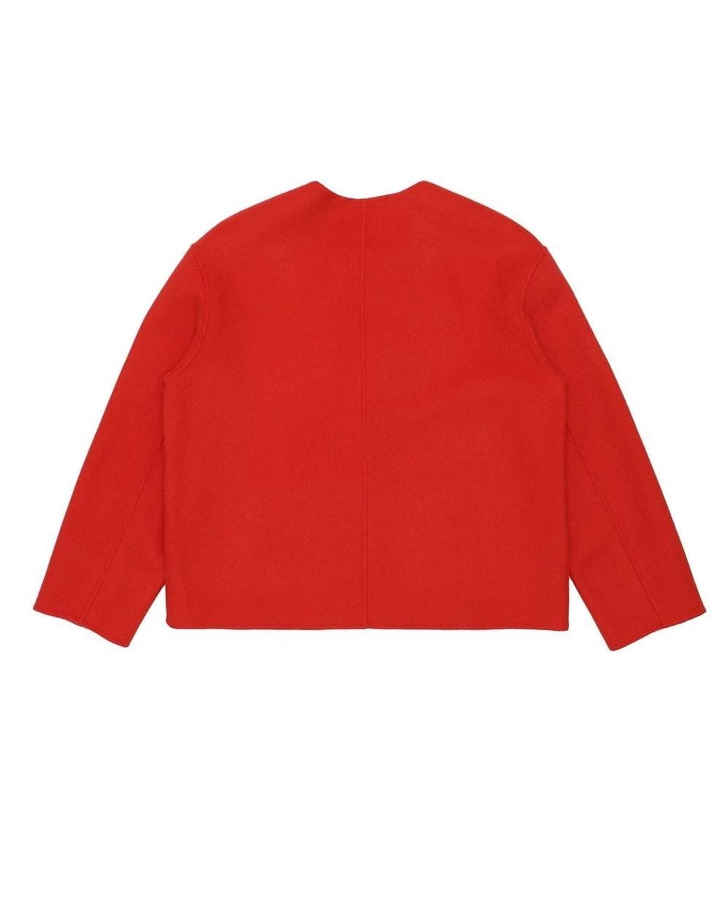 Weekend by Maxmara Red Round-Neck Long-Sleeved Casual Jacket