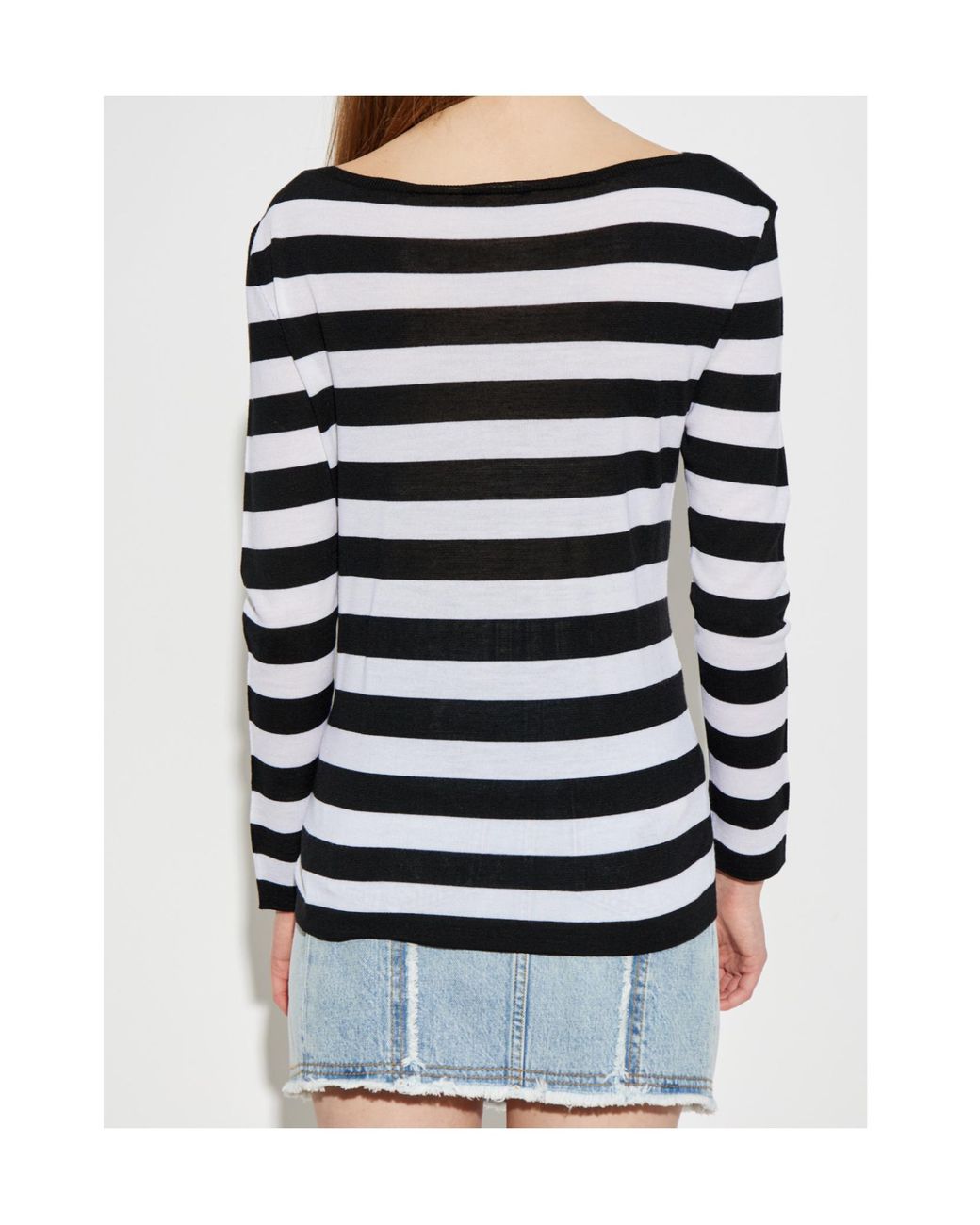 Balmain White Wool Striped Jersey