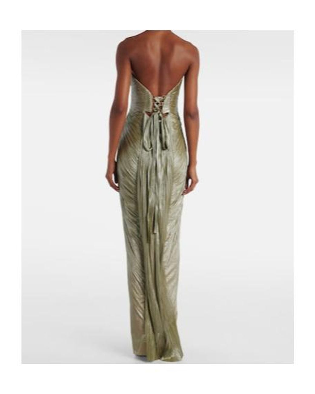 Maria Lucia Hohan Green Jasleen Strapless Silk Tulle Corset Gown