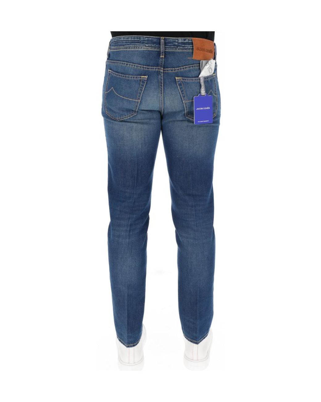 Jacob Cohen Blue Logo-Patch Slim-Cut Jeans for men