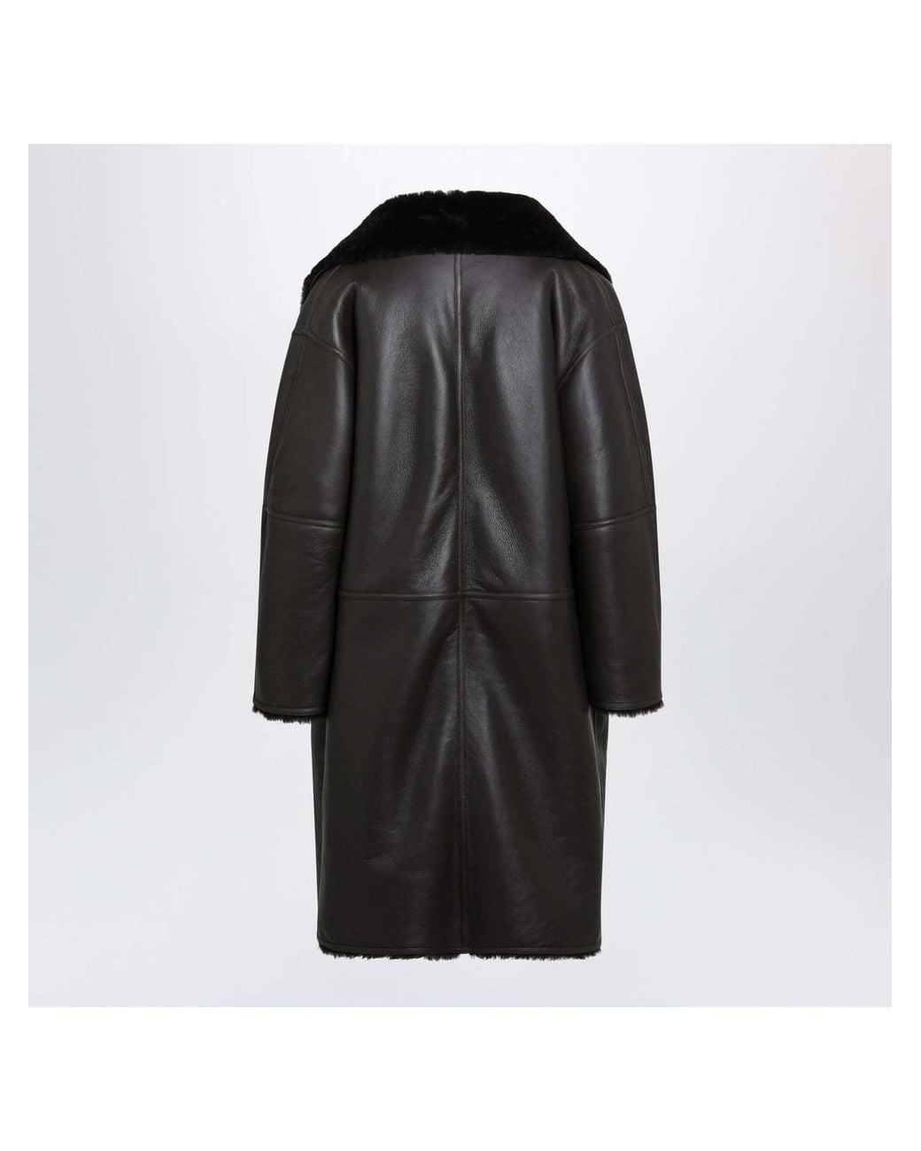 Totême Black Totême Oversized Shearling Coat