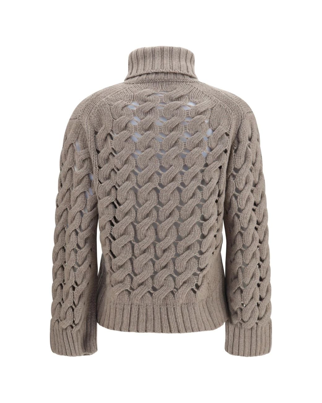 P.A.R.O.S.H. Gray Perforated Turtleneck Jumper